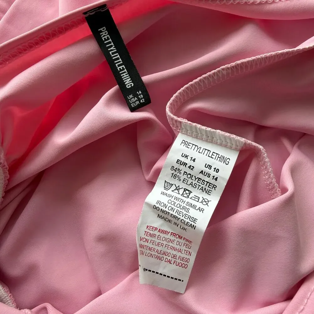 PRETTYLITTLETHING Baby Pink Sleeveless Activewear Ruched Butt Jumpsuit Size 10